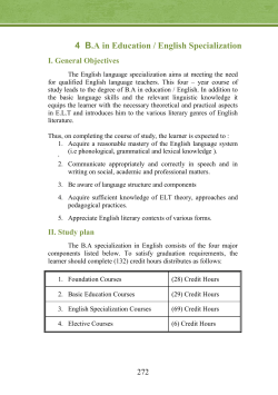 4 B.A in Education / English Specialization