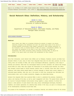 Social Network Sites: Definition, History, and Scholarship