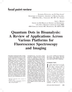 Quantum Dots in Bioanalysis - Society for Applied Spectroscopy