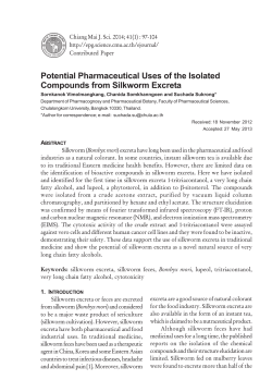 Potential Pharmaceutical Uses of the Isolated Compounds from