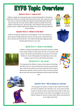 Autumn Term 1&mdash;Look at me! Autumn Term 2&mdash;What`s in the Box