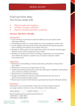 Nickel and Nickel Alloys Non-Ferrous metals with