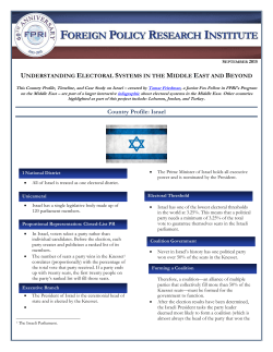 Israel`s electoral threshold - Foreign Policy Research Institute