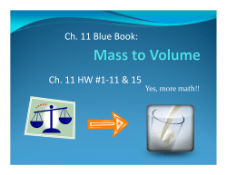 Ch 11 and 12 Mass to Volume and Volume to Volume [Compatibility