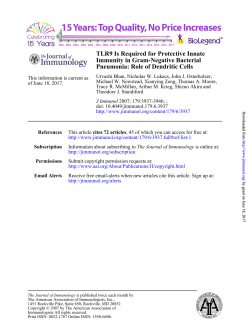 Pneumonia: Role of Dendritic Cells Immunity in Gram