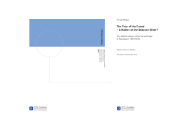 The Fear of the Crowd – A Matter of the Obscure Other?