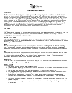 MANAGING GASTROPARESIS Introduction Gastroparesis means