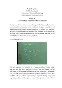 Rocket Propulsion Prof. K. Ramamurthi Department of