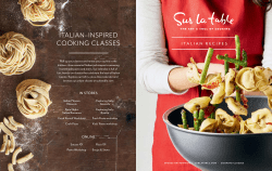 italian–inspired cooking classes