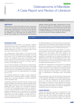 Osteosarcoma of Mandible: A Case Report and Review of Literature