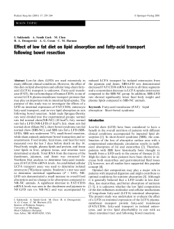 Effect of low fat diet on lipid absorption and fatty-acid