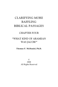 4. What Kind of Aramean was Jacob? Deut 26:5