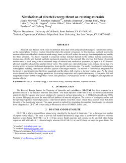 Simulations of directed energy thrust on rotating asteroids