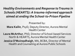 Healthy Environments and Response to Trauma in Schools