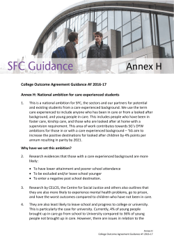 National ambition for care experienced students
