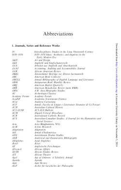 Abbreviation Guide - University of Leicester