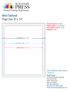 Mini Tabloid Page Size: 8&rdquo; x 10&rdquo;