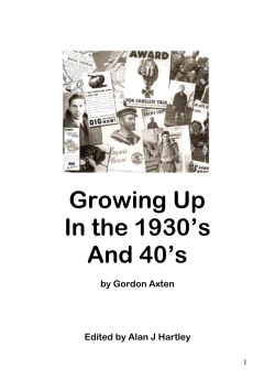 Growing Up In The 1930s And 40s