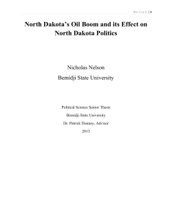 North Dakota`s Oil Boom and its Effect on North Dakota Politics