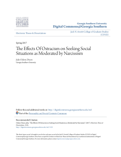 The Effects Of Ostracism on Seeking Social Situations as Moderated