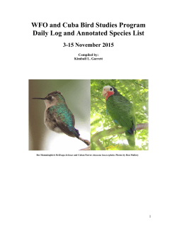 Bird Taxa of Cuba - Western Field Ornithologists.