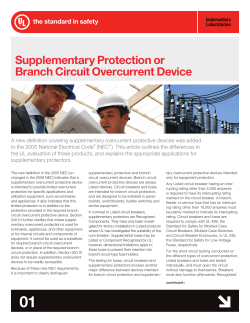 Supplementary Protection or Branch Circuit Overcurrent