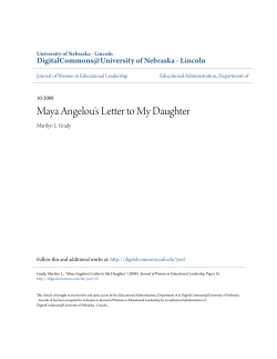 Maya Angelou`s Letter to My Daughter