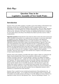 Role Play - Question Time