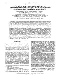 Formation of Self-Assembled Monolayers of Semifluorinated and