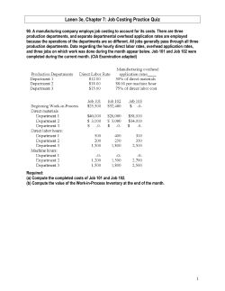 Lanen 3e, Chapter 7: Job Costing Practice Quiz