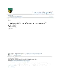 On the Invalidation of Terms in Contracts of Adhesion