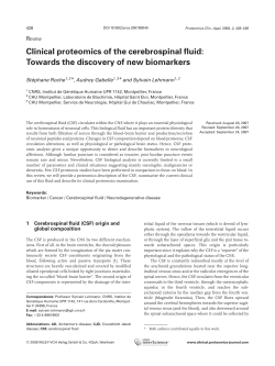 Clinical proteomics of the cerebrospinal fluid: Towards the discovery