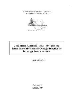 Jos&eacute; Mar&iacute;a Albareda (1902-1966) and the formation of the