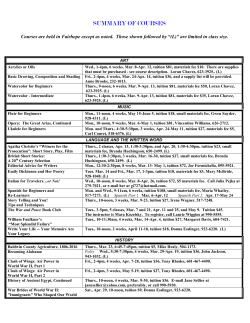 summary of courses