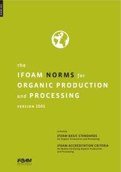 ifoam norms for organic production and processing
