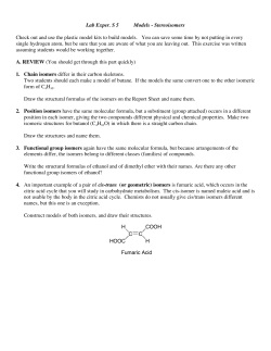 Lab Exper. S 5 Models - Stereoisomers Check out and use the
