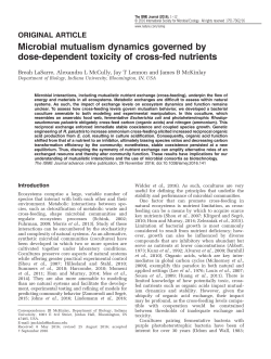 ORIGINAL ARTICLE Microbial mutualism dynamics governed by
