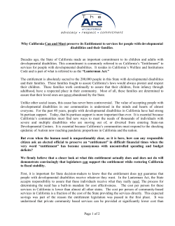 Entitlement 8-03, Draft #1