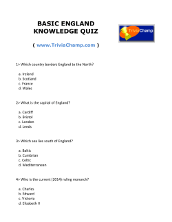 BASIC ENGLAND KNOWLEDGE QUIZ