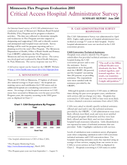 Critical Access Hospital Administrator Survey