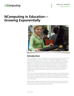NComputing in Education&mdash; Growing Exponentially