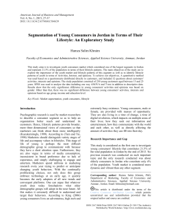 Segmentation of Young Consumers in Jordan in