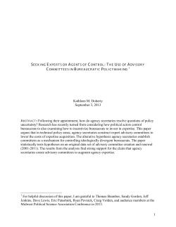 the use of advisory committees in bureaucratic policymaking