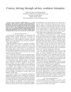 Convoy driving through ad-hoc coalition formation