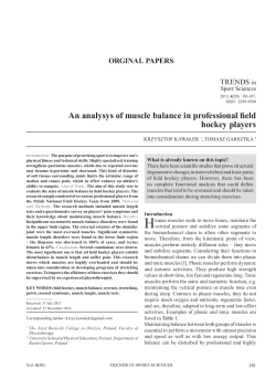 An analysys of muscle balance in professional field hockey players