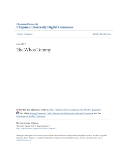 The Who`s Tommy - Chapman University Digital Commons