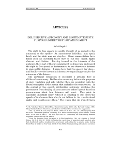 deliberative autonomy and legitimate state purpose