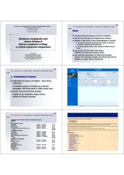 Sentence complexity and clause linking in African