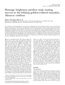 Plumage brightness predicts male mating success in the lekking