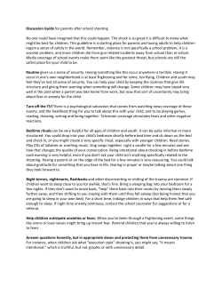 Discussion Guide for Parents after a School Shooting